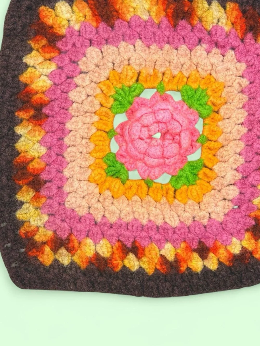 Vintage Handmade Colorful Crochet Floral Doily Home Decor